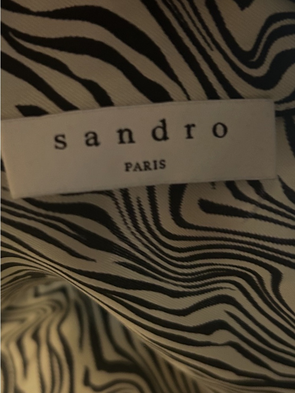 Sandro Paris Women’s 100%Silk Zebra Print Shift Dress Layered Size 42 - Picture 12 of 15